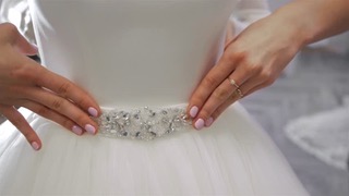 Wedding dress with sequin detail