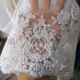 Lace detail on bridal gown